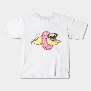 Flying dog in a delicious donat Kids T-Shirt